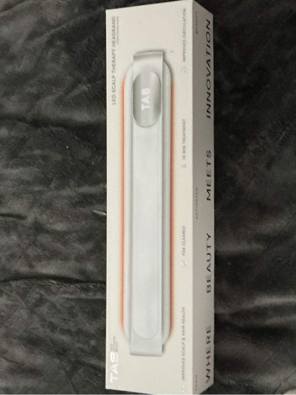 LED Scalp Therapy Headband — White with Peach Trim